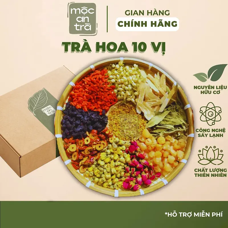 Trà Hoa 10 Vị Thảo Mộc Dưỡng Nhan, Đẹp Da, Ngủ Ngon, Thải Độc & Thanh Lọc Cơ Thể | Mộc An Trà - Main image