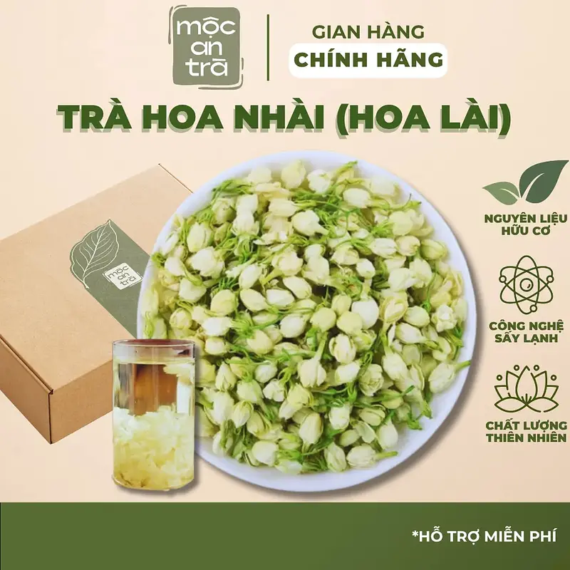 Hoa Nhài (Hoa Lài) 100gr Sấy Khô Tự Nhiên, Hoa Trắng Thơm Đậm, Giúp Thư Giãn, Làm Đẹp Da, Thanh Lọc Cơ Thể - Main image