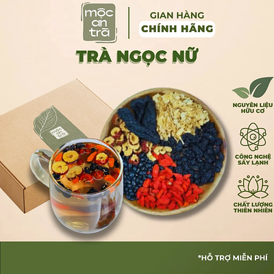 Trà Ngọc Nữ 6 vị thảo mộc Giúp Hỗ Trợ Điều Hoà Kinh Nguyệt, Chống Lão Hoá Dưỡng Nhan | Mộc An Trà