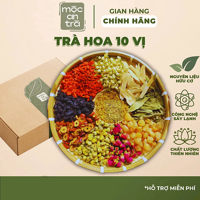 Trà Hoa 10 Vị Thảo Mộc Dưỡng Nhan, Đẹp Da, Ngủ Ngon, Thải Độc & Thanh Lọc Cơ Thể | Mộc An Trà