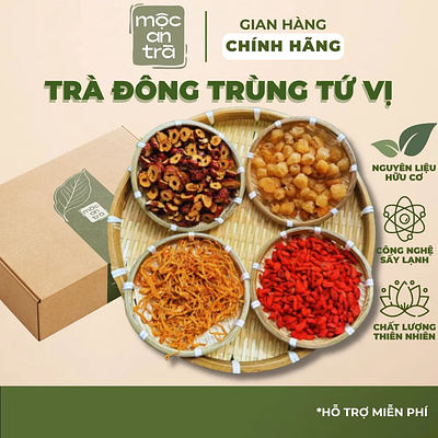 Trà Đông Trùng Hạ Thảo Tứ Vị Mộc An Trà -Táo Đỏ, Kỷ Tử, Long Nhãn, Đông Trùng | Bồi Bổ Sức Khỏe